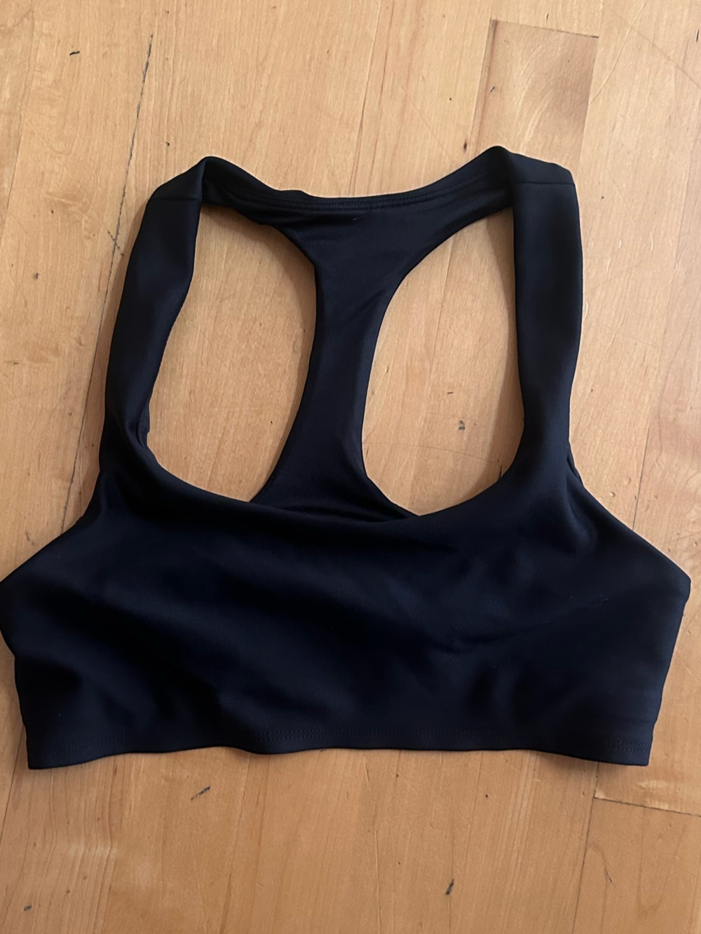 ALO Yoga black sports bra with logo